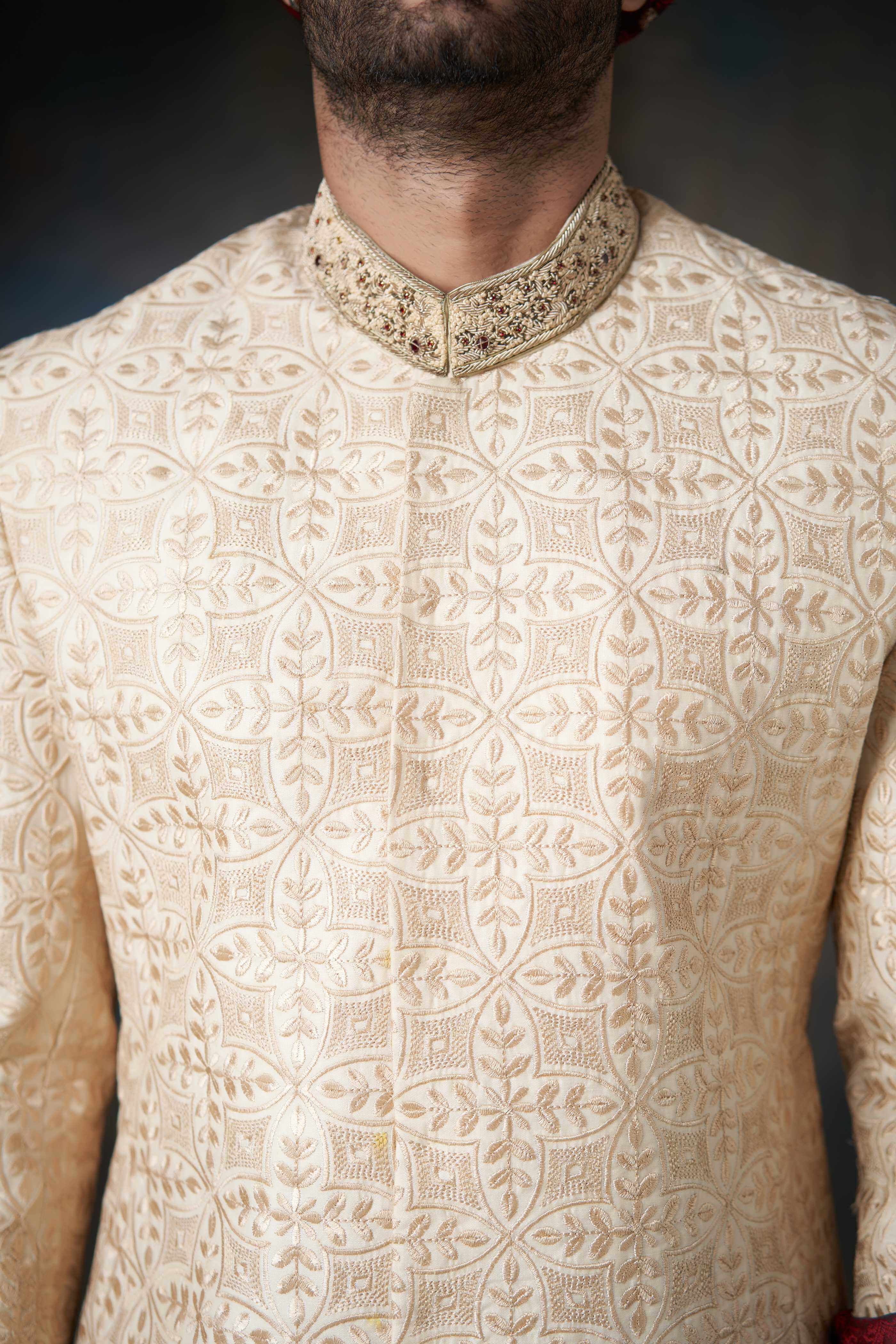 Almond Gold Sherwani for Men