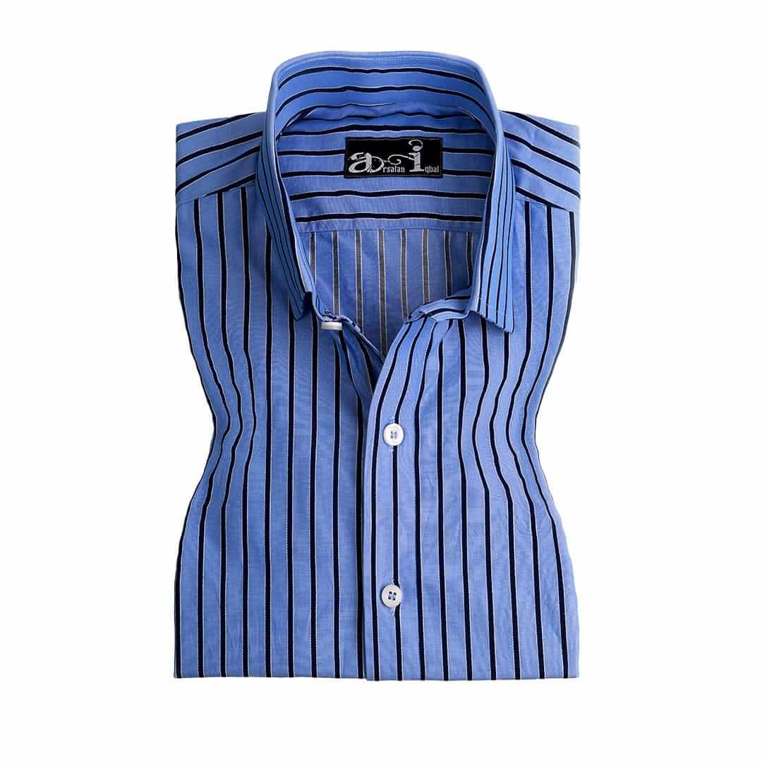 black pinstripe dress shirt Blue with Black Pinstripes Formal Shirt 17