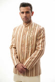 Brown & Beige Jacket with Classic Kurta Pyjama