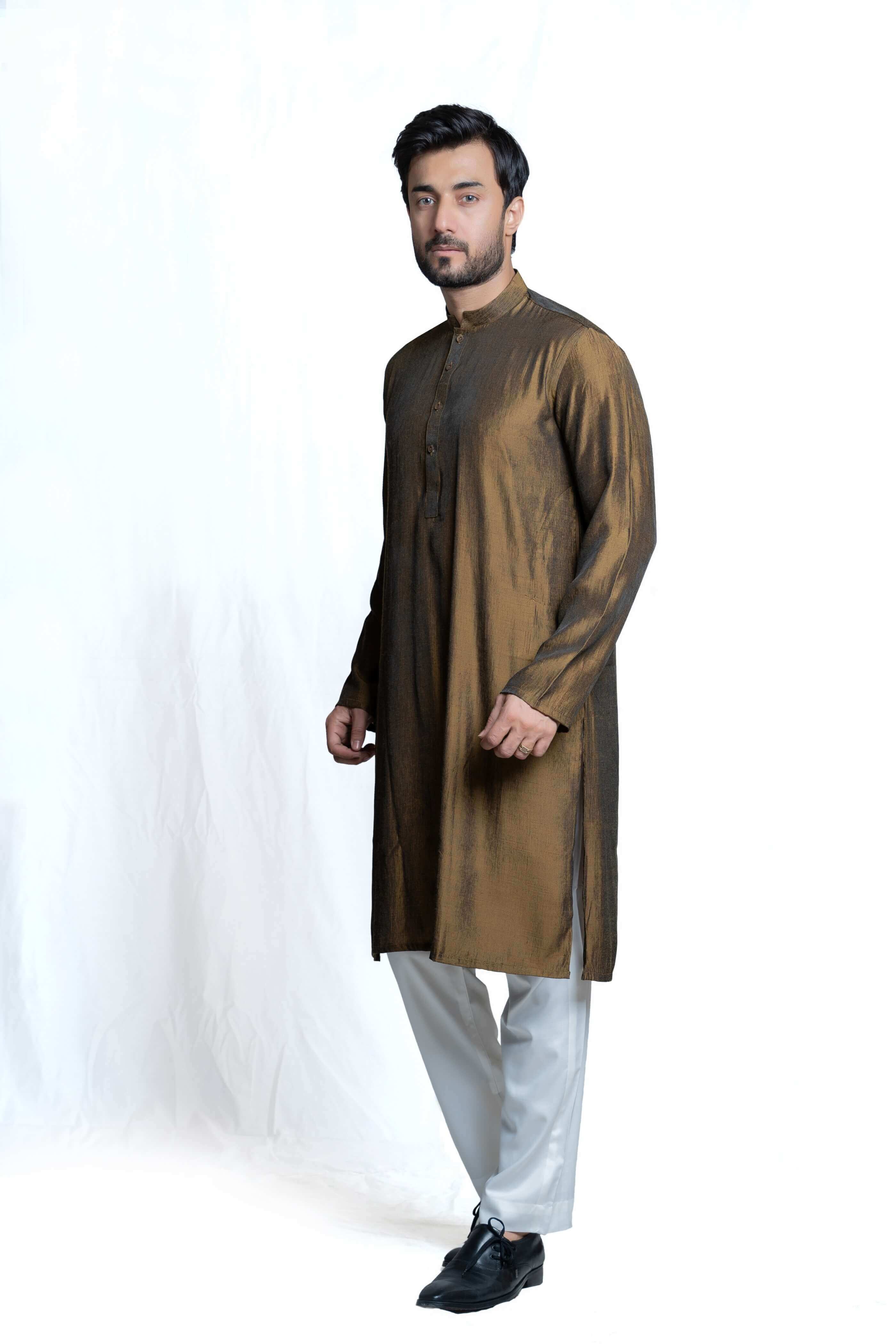 Dark Brown Blend Kurta Pant