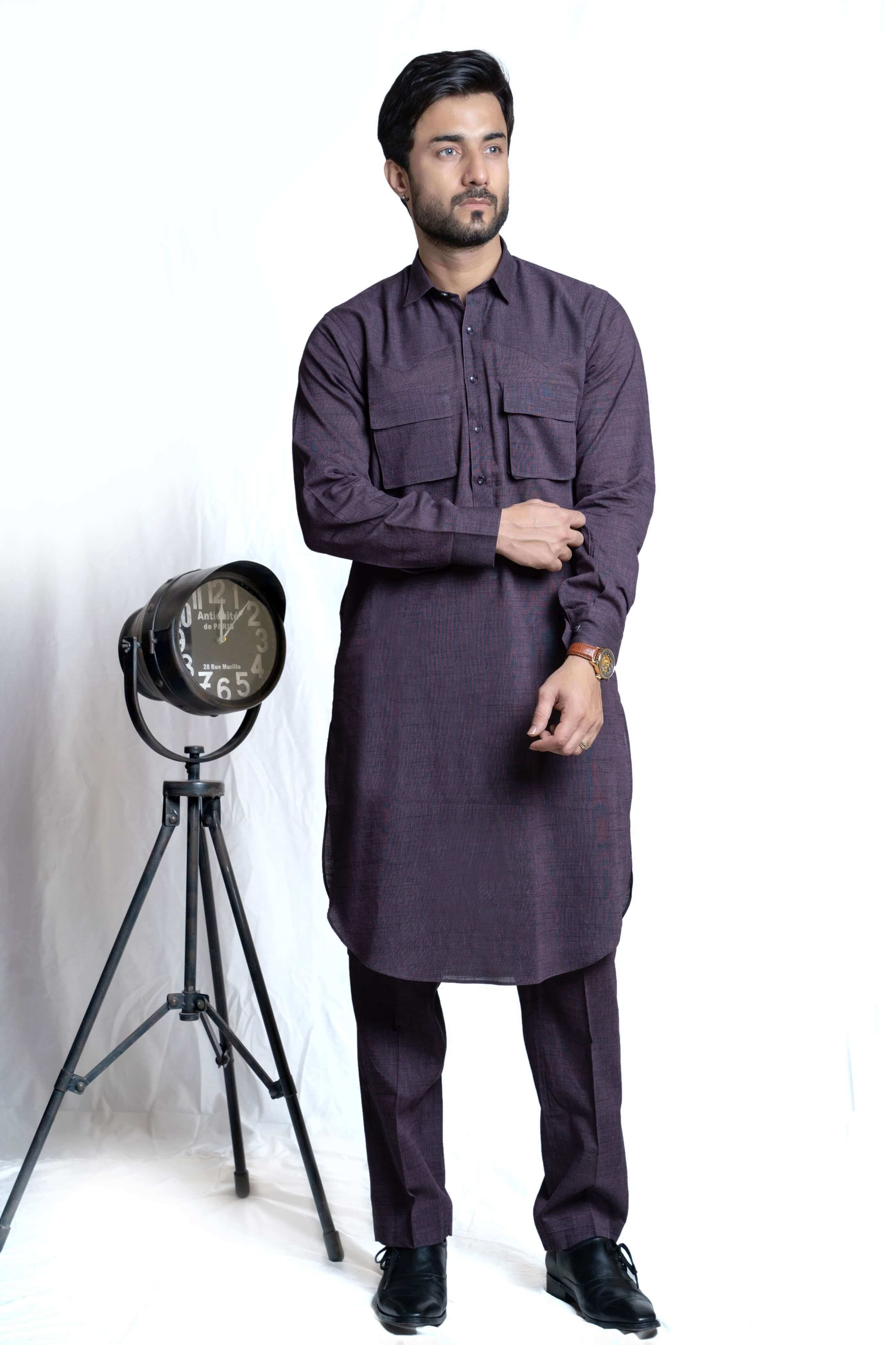Deep Purple Curundi Kurta Pants