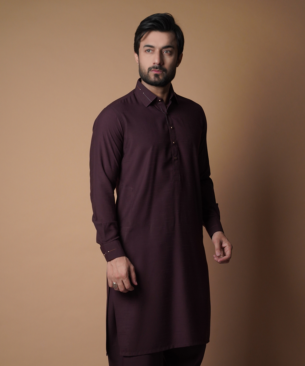 Deep Maroon Shalwar Kameez Arsalan Iqbal - Main Image