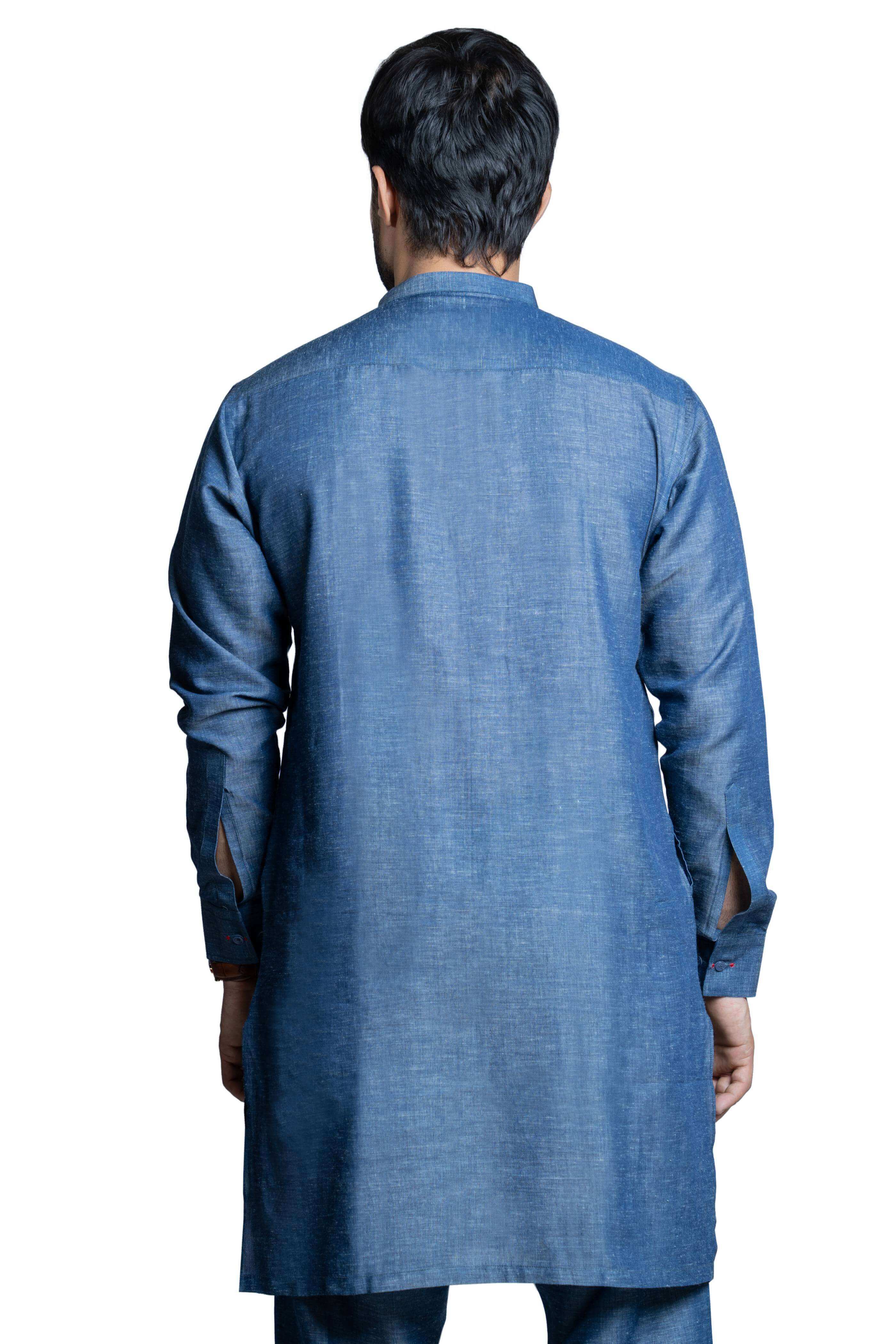 Elegant Blue Linen Kurta Pant