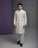 Ivory Cotton Jacquard with Self texture