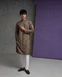 Olive & Gold Cotton Jacquard