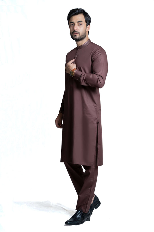 Fine Dark Brown Kurta and Pants