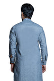 Grey Blue Linen Kurta Pant