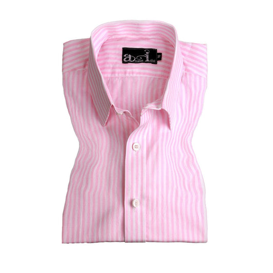 Light Pink Bengal Stripes Formal  Men Shirt