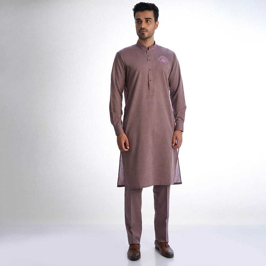 Mauve Men  kurta and drawstring trousers