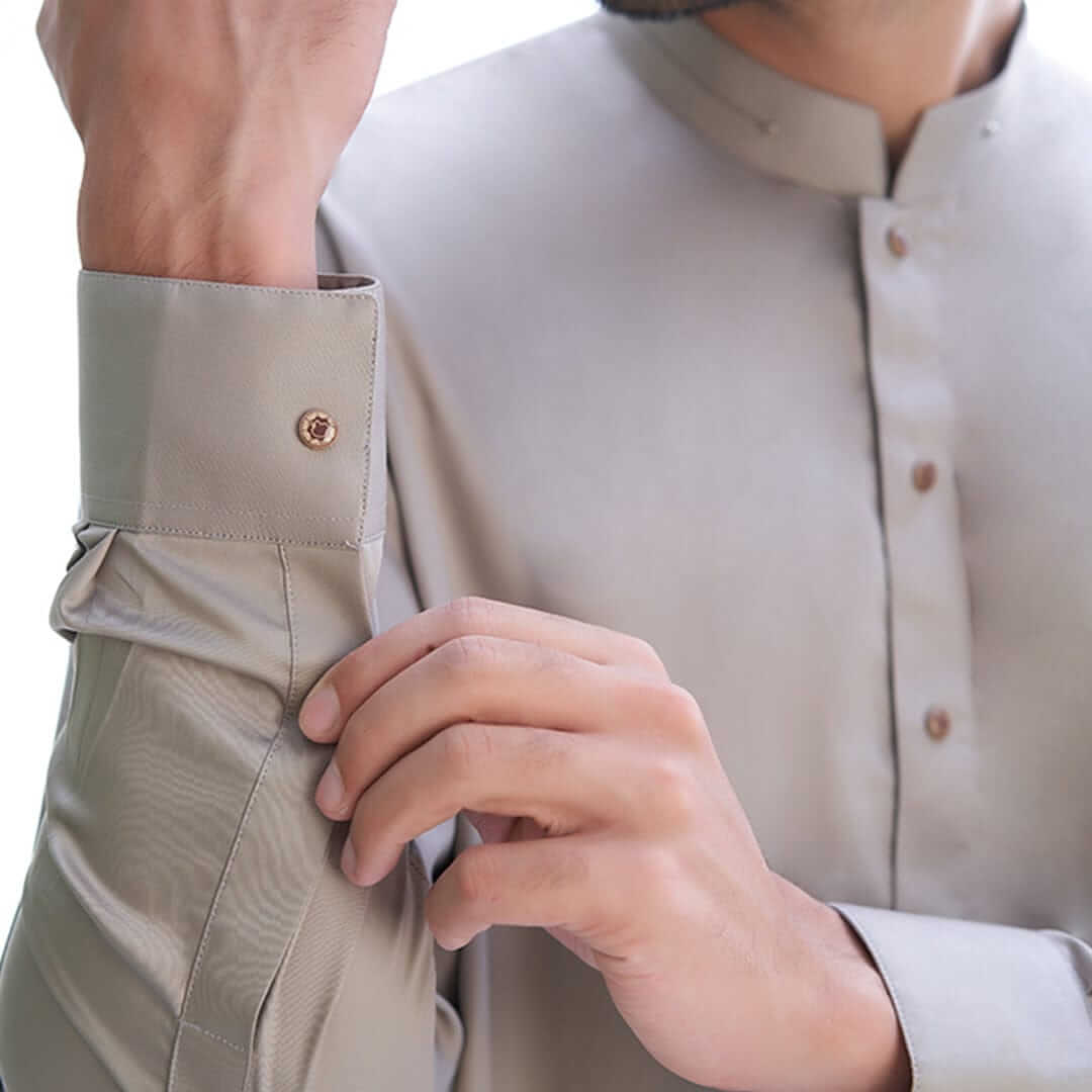 Silver Grey Men Cotton-fitted Kura taouser