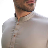 Silver Grey Men Cotton-fitted Kura taouser