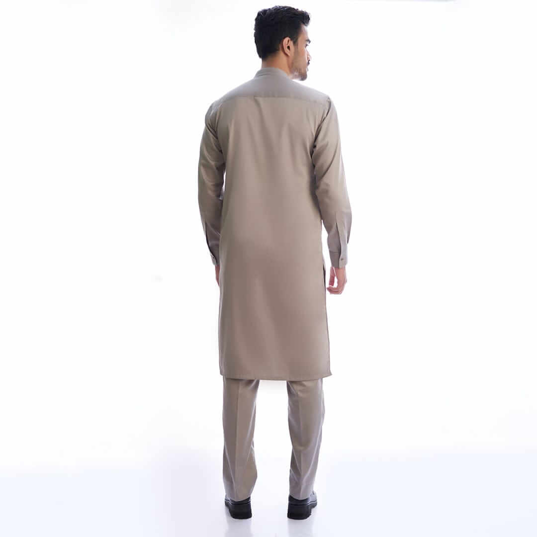 Silver Grey Men Cotton-fitted Kura taouser