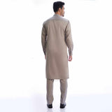 Silver Grey Men Cotton-fitted Kura taouser