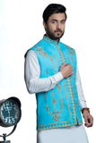 Sky Blue Men Waistcoat