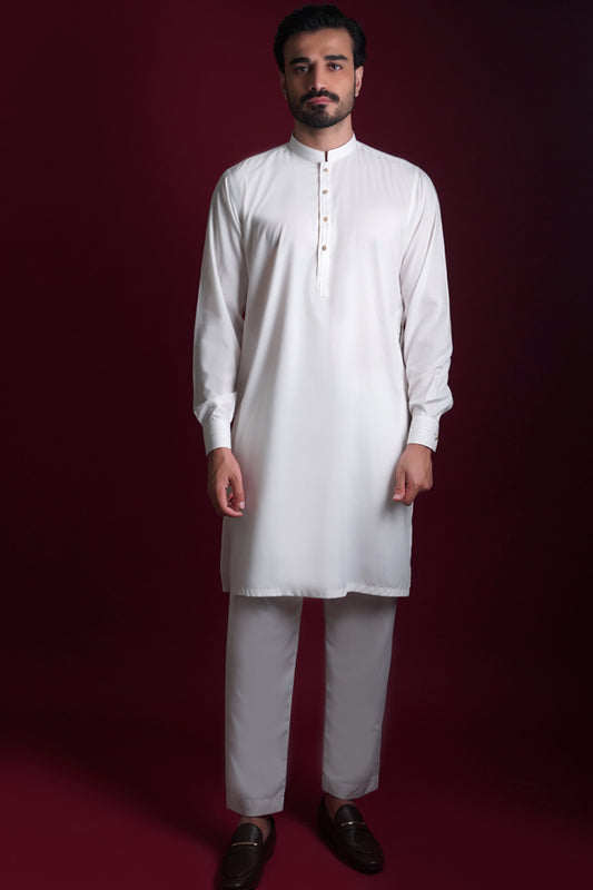 A.I Premium - Supima Cotton blended White Kurta with Pyjama/Pants
