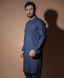 Kurta / Pants - Navy Blue with pearl loop buttons.