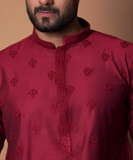 Kurta / Pants - Maroon Motif