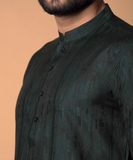 Jugnoo - Dark Green/Black cotton Jacquard