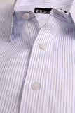 White Hairline Stripes Formal Shirt