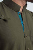 Dark Green Mixed Cotton Shalwar Kameez – Classic and Comfortable Traditional Wear
