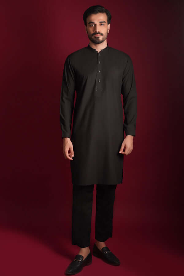 Jet Black Persian Zardozi Artwork Sherwani – Luxurious Sherwani with Handcrafted Persian Zardozi Embroidery