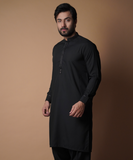 Jet Black Shalwar Kameez - Traditional Men's Outfit