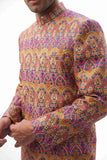 Rangeen-iye-Naubahar Multi-Colored Sherwani – Vibrant multi-colored sherwani featuring intricate designs for a traditional yet modern look