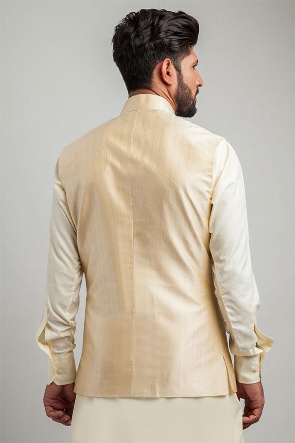 Understated Elegance Cream Silk Waistcoat