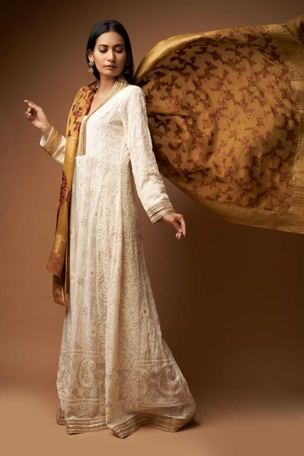 chiffon dupatta dresses Levisha Panihari Chiffon Dupatta Designer Dress Material Collection: Textilecatalog