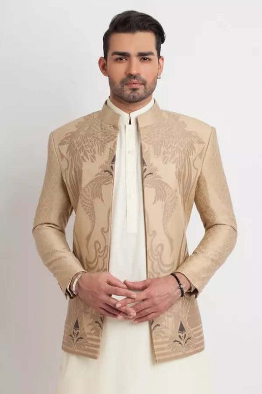 Baige Gold Embroidered Prince Coat AI-JKT-00008
