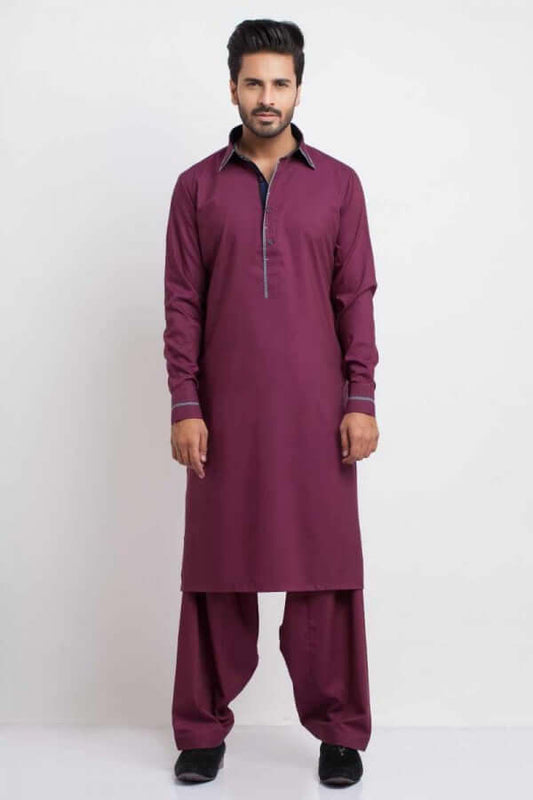 Deep Purple Cotton Blend Shalwar Kameez AI-SHKZ-00143