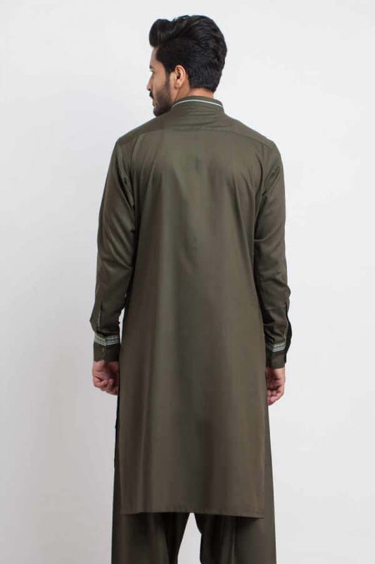 Deep Olive Green Shalwar Kameez AI-SHKZ-00148