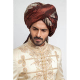 Elegant ivory raw silk sherwani with modern tailored fit for groomsi