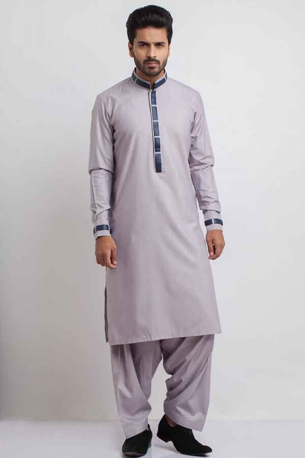 Taupe Grey Shalwar Kameez – Elegant Traditional Men's Attire