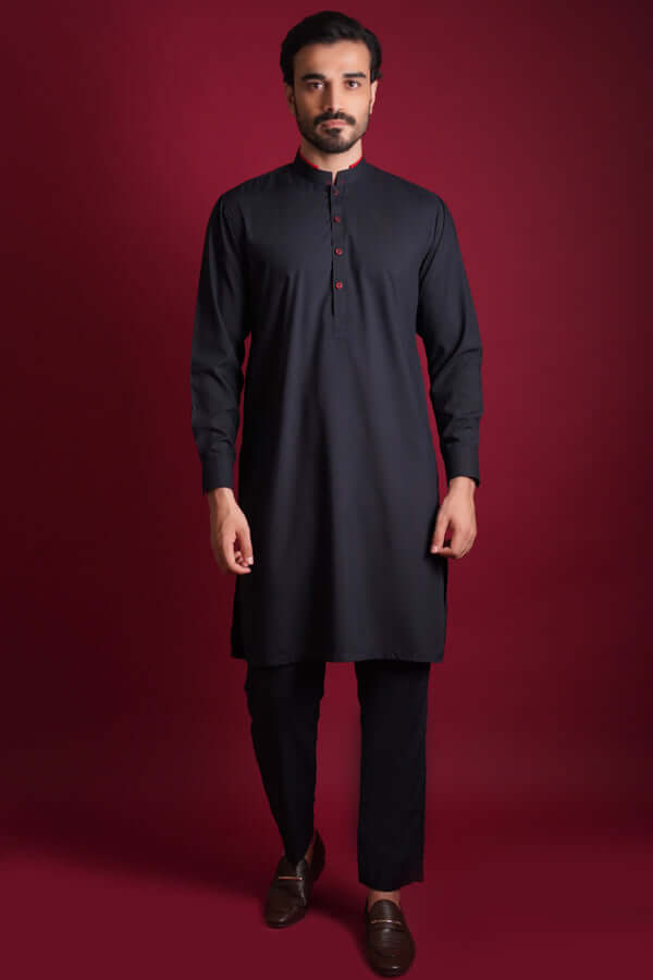 Premium IronEZ Navy Blue Kurta/Pyjama