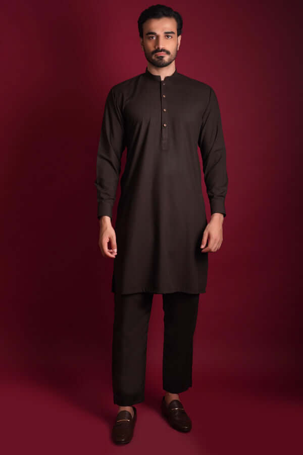 Premium IronEZ Deep Chocolate Brown Kurta/Pyjama