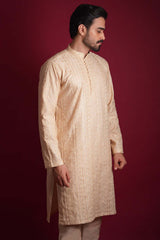 Premium Cotton Gold ChikenKari Kurta/Pyjama