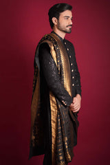 Jet Black Cordoba Artwork Sherwani