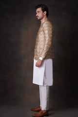 Shades of Gold - All Embroidered Prince Jacket.