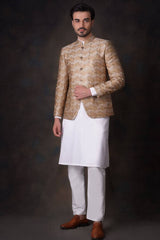 Shades of Gold - All Embroidered Prince Jacket.