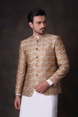 Shades of Gold - All Embroidered Prince Jacket.