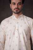 Cream persian chikenkari (soft cotton) Kurta Pant.