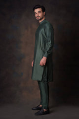 Emerald Green Resham Embroidered Prince Jacket.