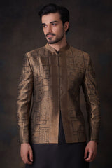 Black and Gold Persian Pure Silk Prince Coat.