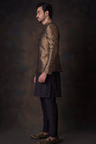 Black and Gold Persian Pure Silk Prince Coat