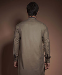 Olive Green Textured Premium Kurta