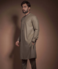 Olive Green Textured Premium Kurta