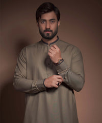 Olive Green Textured Premium Kurta