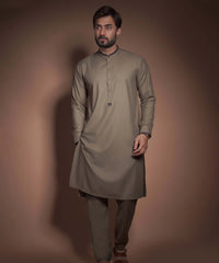 Olive Green Textured Premium Kurta