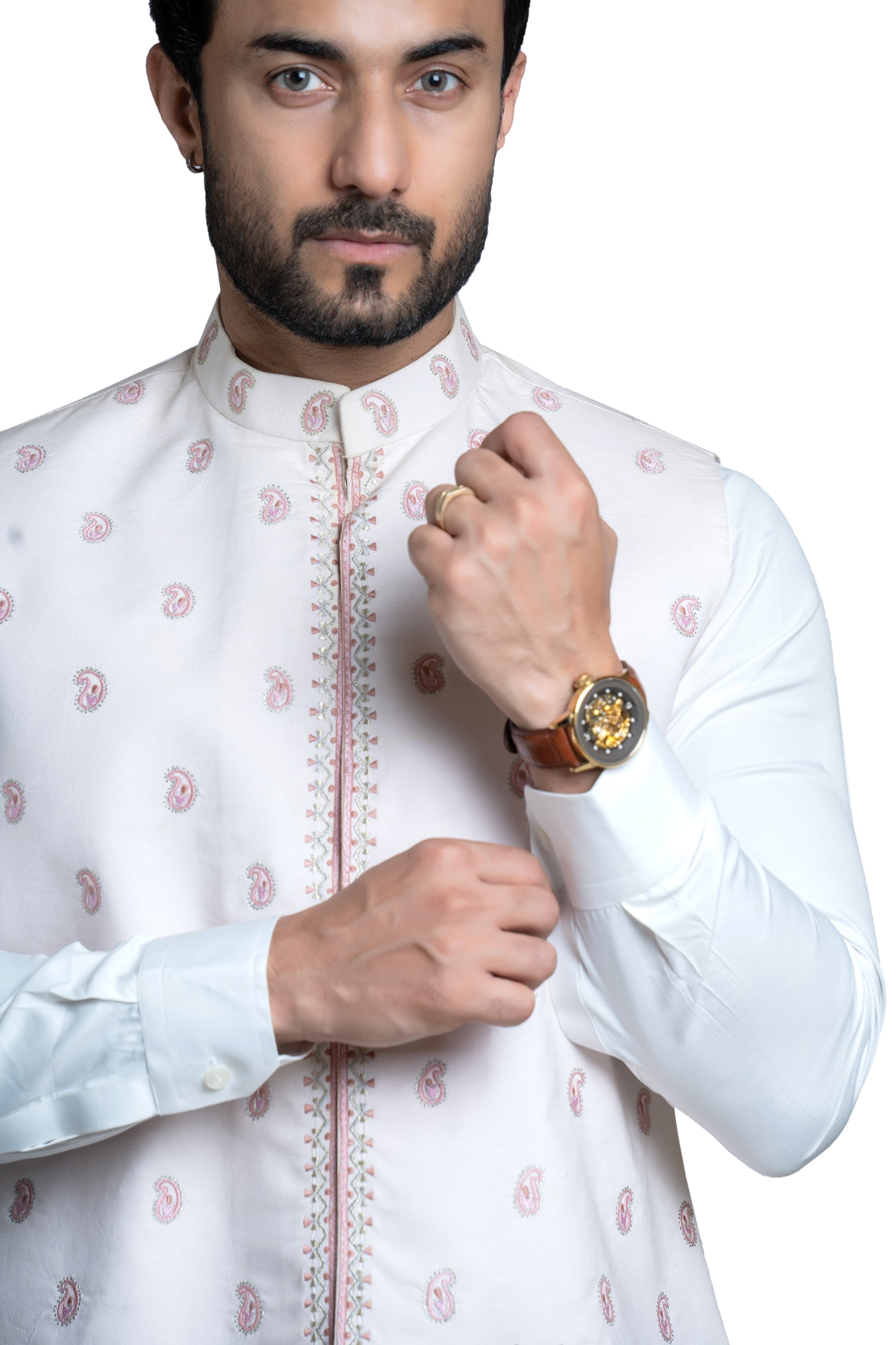 Baby Pink Waistcoat with Persian 